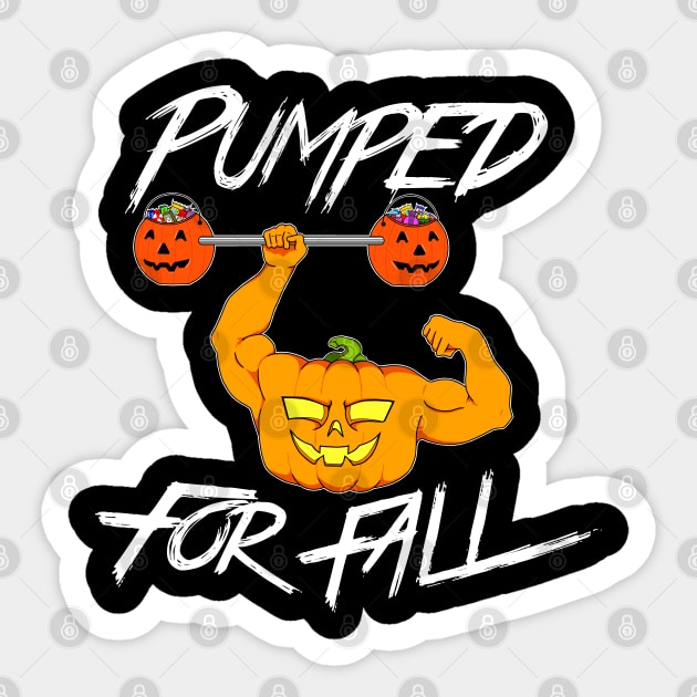 PUMPED FOR FALL (TEXT OPTION) Sticker by catdinosaur